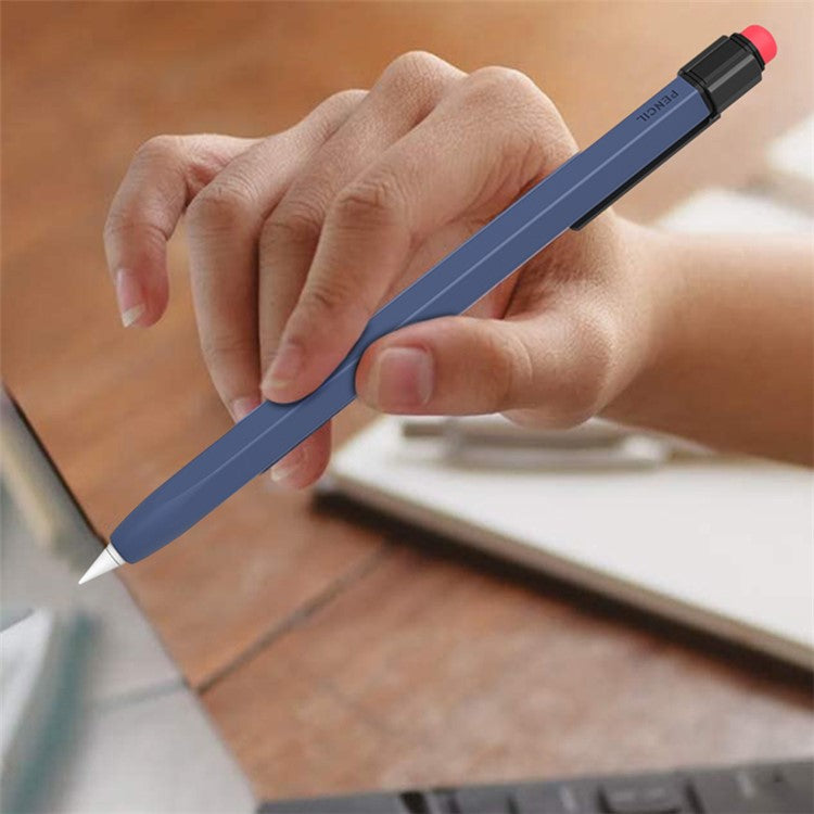 AHASTYLE PT80-1-K For Apple Pencil 2nd Generation Stylus Pen Silicone Cover Anti-drop Protective Sleeve - Baby Blue