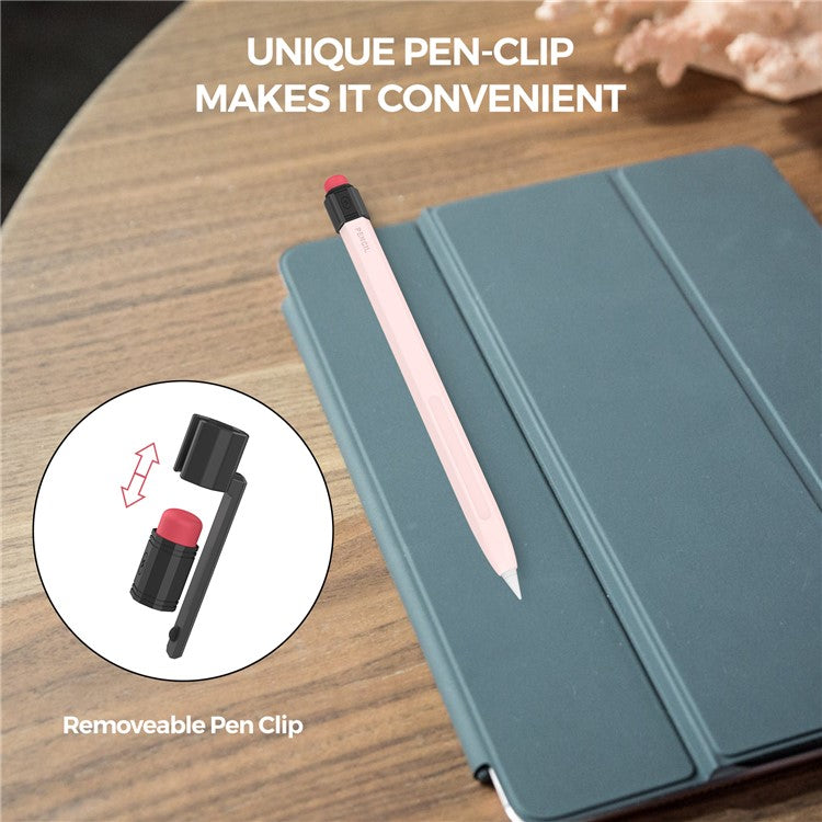 AHASTYLE PT80-2-K For Apple Pencil 2nd Generation Soft Silicone Cover Stylus Pen Anti-drop Sleeve - Pink