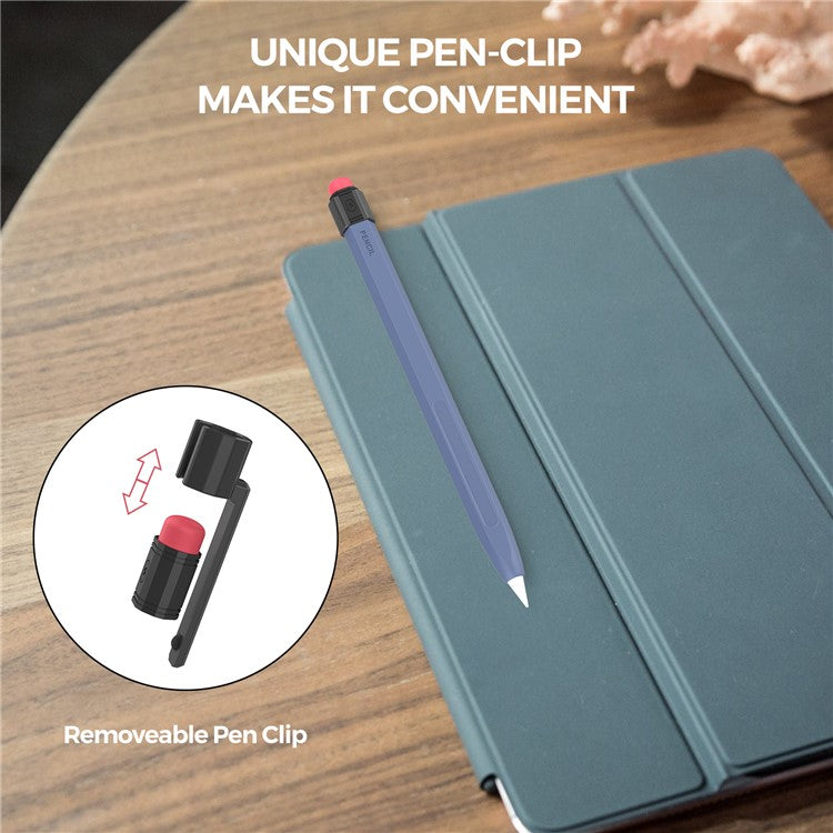 AHASTYLE PT80-2-K For Apple Pencil 2nd Generation Soft Silicone Cover Stylus Pen Anti-drop Sleeve - Midnight Blue