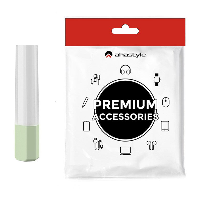 AHASTYLE PT185 For Apple Pencil (2nd Generation) Silicone Sleeve Stylus Pen Case Cover Protective Pencil Grip Holder - Transparent Green