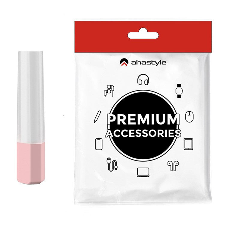 AHASTYLE PT185 For Apple Pencil (2nd Generation) Silicone Sleeve Stylus Pen Case Cover Protective Pencil Grip Holder - Transparent Pink