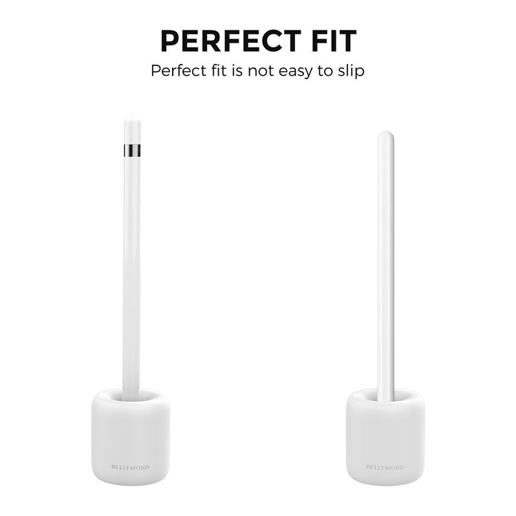 AHASTYLE BD01 For Apple Pencil (2nd Generation) / (1st Generation) Silicone Storage Holder Desktop Stylus Pen Vertical Stand - White