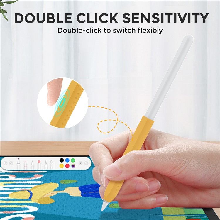 AHASTYLE PT182 For Apple Pencil (1st Generation) / (2nd Generation) Silicone Grip Holder Protective Sleeve Cover - Orange