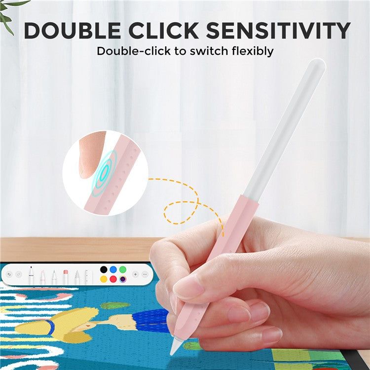 AHASTYLE PT182 For Apple Pencil (1st Generation) / (2nd Generation) Silicone Grip Holder Protective Sleeve Cover - Pink