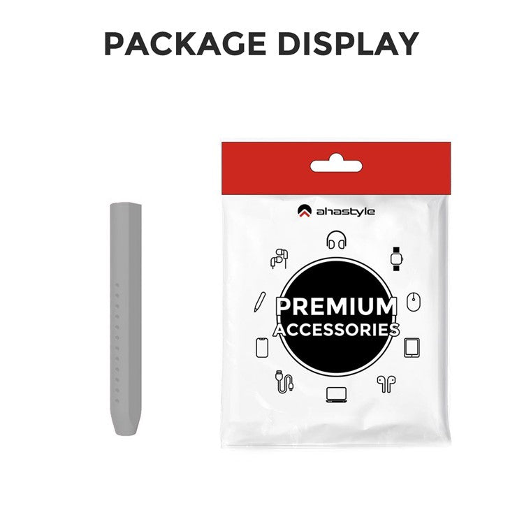 AHASTYLE PT182 For Apple Pencil (1st Generation) / (2nd Generation) Silicone Grip Holder Protective Sleeve Cover - Grey