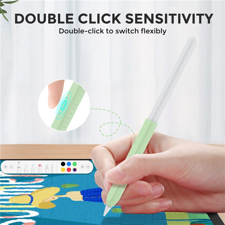 AHASTYLE PT182 For Apple Pencil (1st Generation) / (2nd Generation) Silicone Grip Holder Protective Sleeve Cover - Green