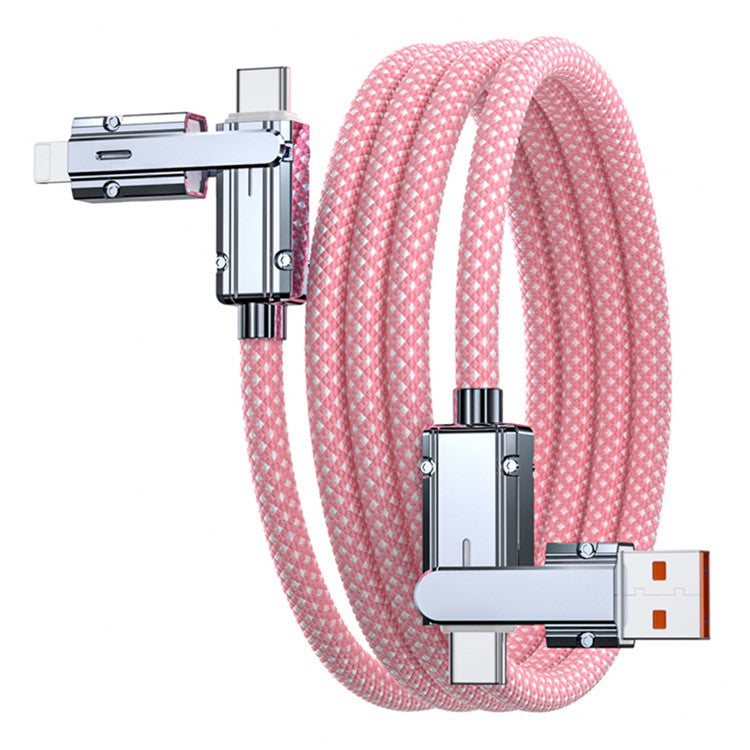 AHASTYLE XC04 1m PD 27W Data Cable USB-A / Type-C to Type-C / IP Charging Cable - Pink