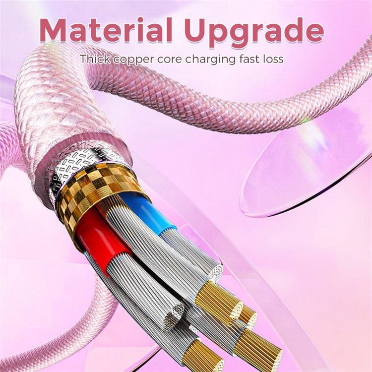 AHASTYLE XC04 1m PD 27W Data Cable USB-A / Type-C to Type-C / IP Charging Cable - Pink