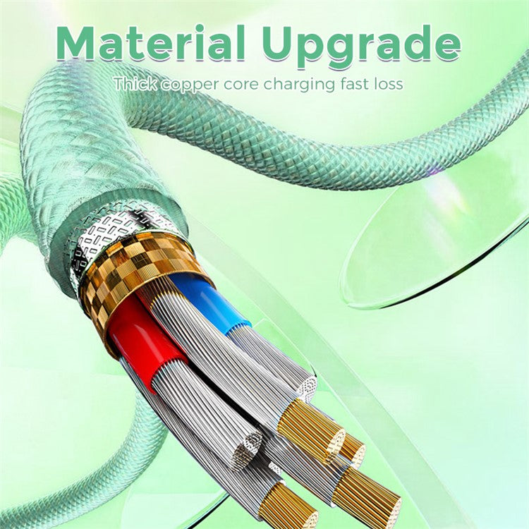 AHASTYLE XC04 1m PD 27W Data Cable USB-A / Type-C to Type-C / IP Charging Cable - Green