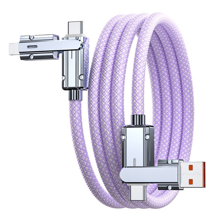 AHASTYLE XC04 1m PD 27W Data Cable USB-A / Type-C to Type-C / IP Charging Cable - Purple