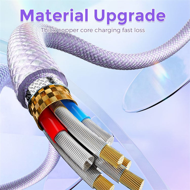 AHASTYLE XC04 1m PD 27W Data Cable USB-A / Type-C to Type-C / IP Charging Cable - Purple