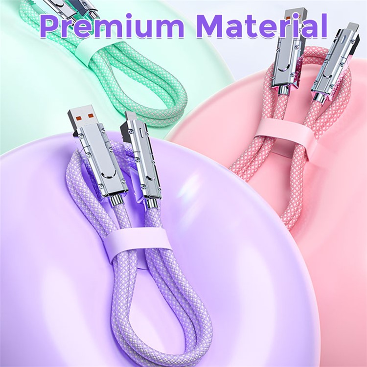 AHASTYLE XC04 1m PD 27W Data Cable USB-A / Type-C to Type-C / IP Charging Cable - Purple