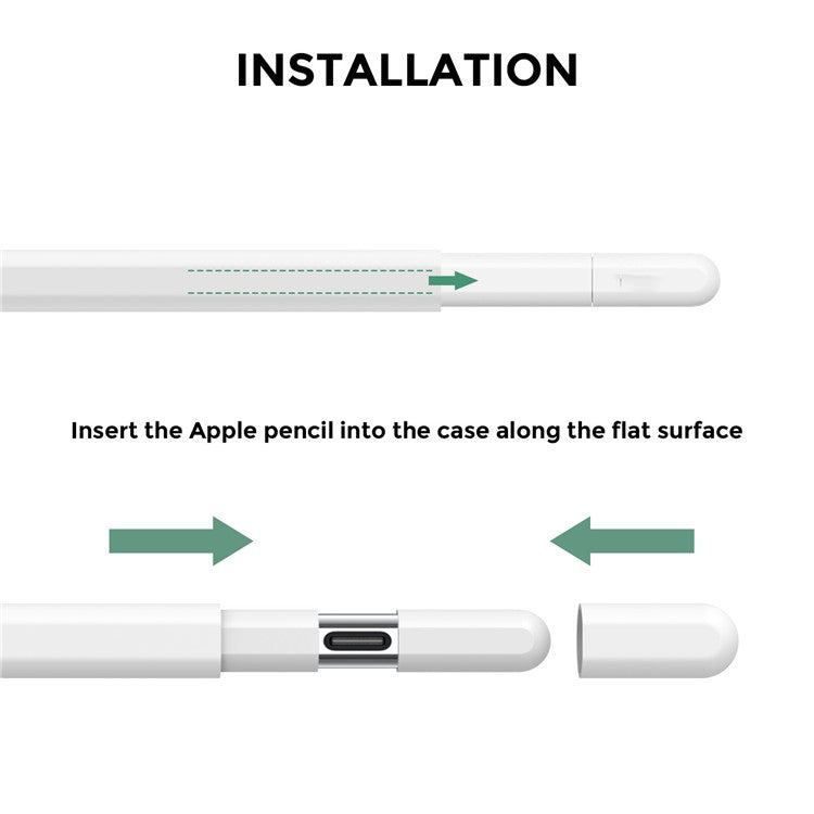 AHASTYLE PT65-3 For Apple Pencil (USB-C) Silicone Sleeve Anti-Drop Pencil Protective Cover - White