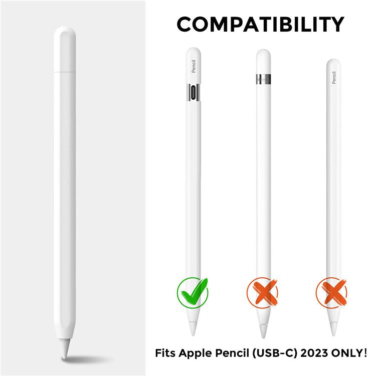 AHASTYLE PT65-3 For Apple Pencil (USB-C) Silicone Sleeve Anti-Drop Pencil Protective Cover - White