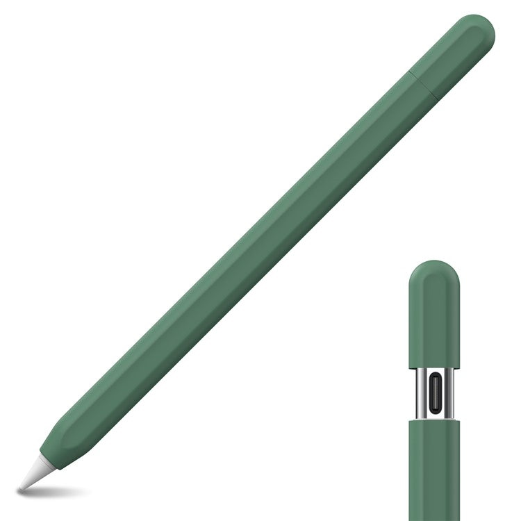 AHASTYLE PT65-3 For Apple Pencil (USB-C) Silicone Sleeve Anti-Drop Pencil Protective Cover - Dark Green