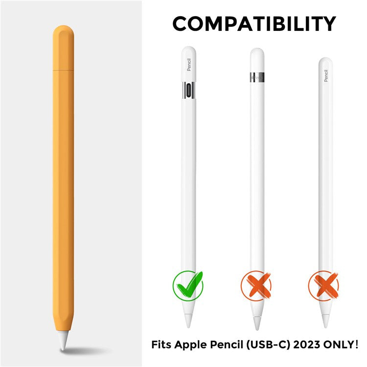 AHASTYLE PT65-3 For Apple Pencil (USB-C) Silicone Sleeve Anti-Drop Pencil Protective Cover - Orange