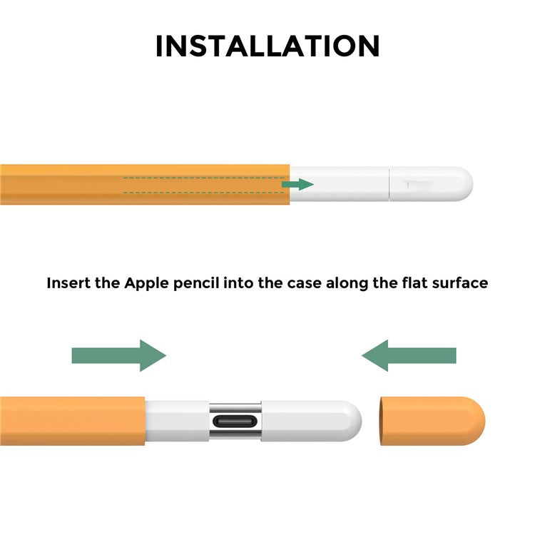 AHASTYLE PT65-3 For Apple Pencil (USB-C) Silicone Sleeve Anti-Drop Pencil Protective Cover - Orange