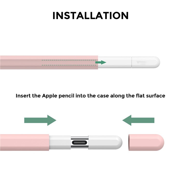 AHASTYLE PT65-3 For Apple Pencil (USB-C) Silicone Sleeve Anti-Drop Pencil Protective Cover - Pink