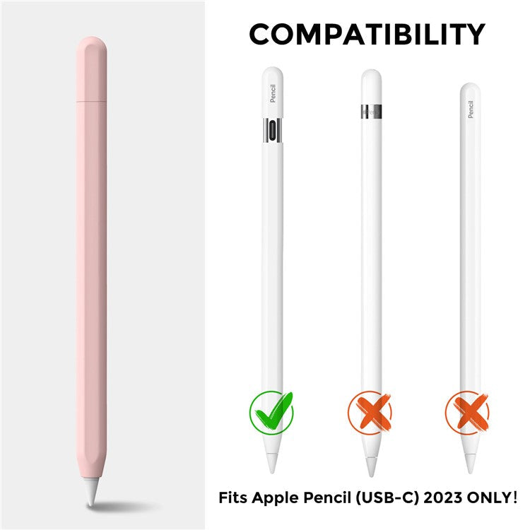 AHASTYLE PT65-3 For Apple Pencil (USB-C) Silicone Sleeve Anti-Drop Pencil Protective Cover - Pink