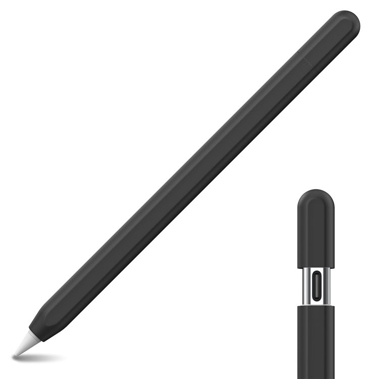 AHASTYLE PT65-3 For Apple Pencil (USB-C) Silicone Sleeve Anti-Drop Pencil Protective Cover - Black