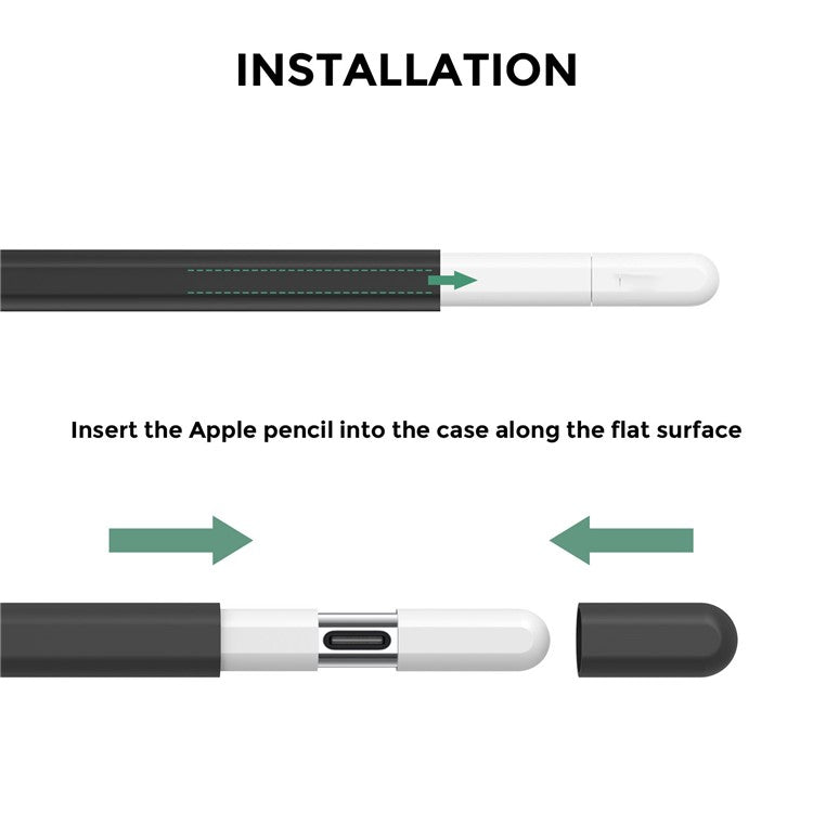 AHASTYLE PT65-3 For Apple Pencil (USB-C) Silicone Sleeve Anti-Drop Pencil Protective Cover - Black