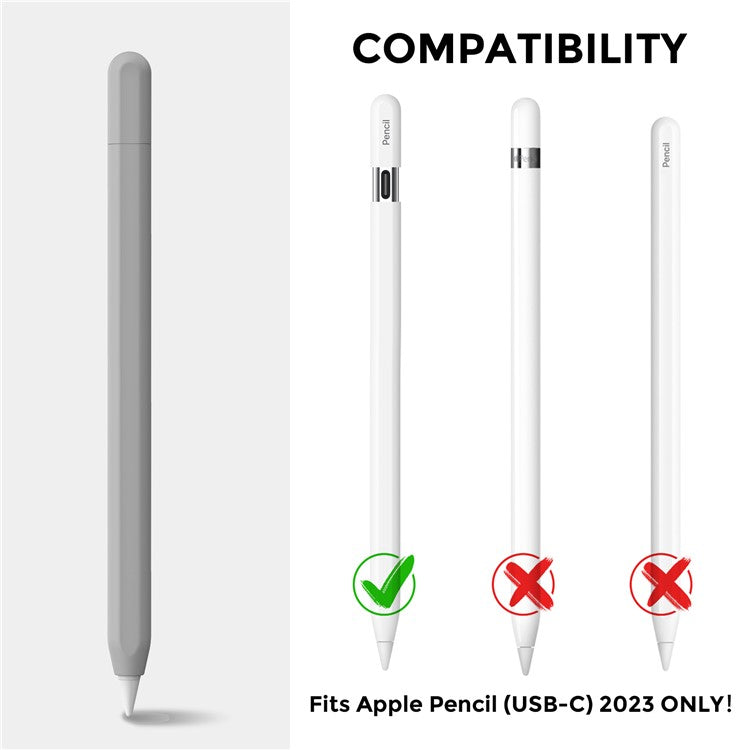 AHASTYLE PT65-3 For Apple Pencil (USB-C) Silicone Sleeve Anti-Drop Pencil Protective Cover - Grey