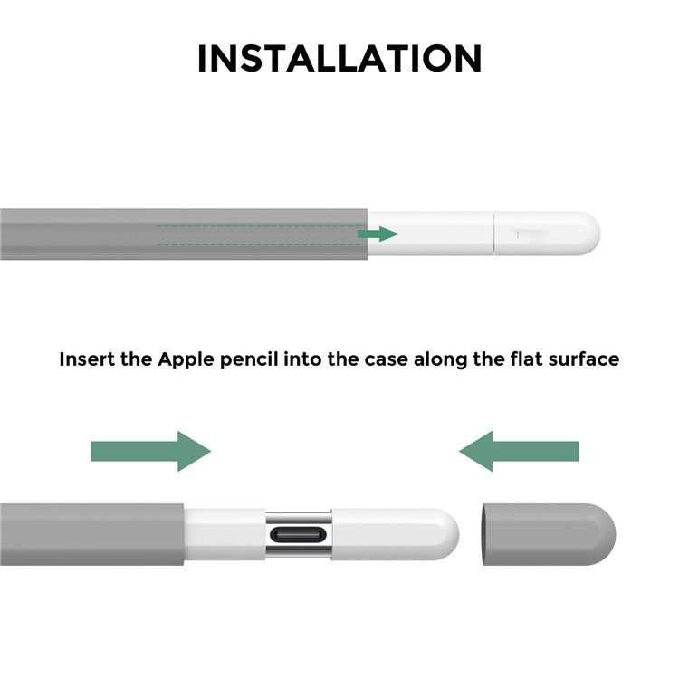 AHASTYLE PT65-3 For Apple Pencil (USB-C) Silicone Sleeve Anti-Drop Pencil Protective Cover - Grey