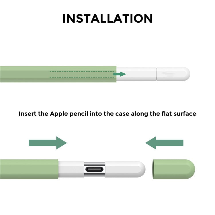 AHASTYLE PT65-3 For Apple Pencil (USB-C) Silicone Sleeve Anti-Drop Pencil Protective Cover - Avocade Green