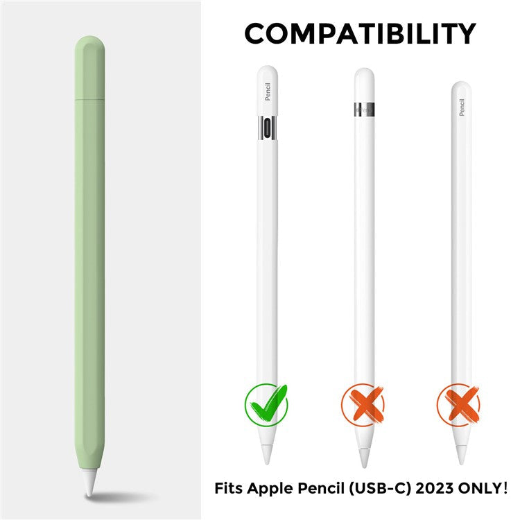 AHASTYLE PT65-3 For Apple Pencil (USB-C) Silicone Sleeve Anti-Drop Pencil Protective Cover - Avocade Green