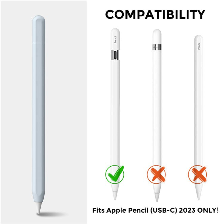 AHASTYLE PT65-3 For Apple Pencil (USB-C) Silicone Sleeve Anti-Drop Pencil Protective Cover - Light Blue