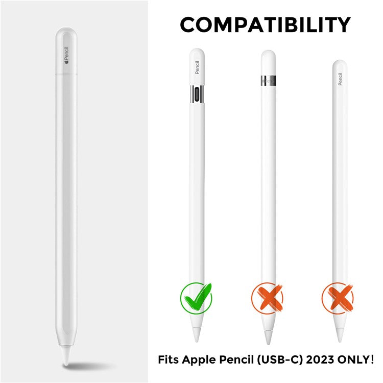 AHASTYLE PT65-3 For Apple Pencil (USB-C) Silicone Sleeve Anti-Drop Pencil Protective Cover - Transparent