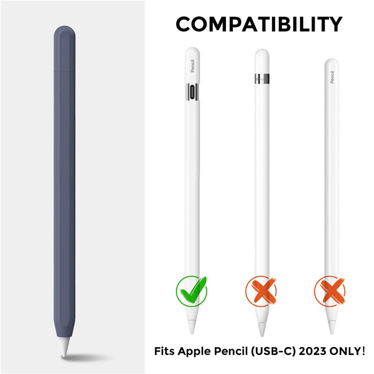 AHASTYLE PT65-3 For Apple Pencil (USB-C) Silicone Sleeve Anti-Drop Pencil Protective Cover - Midnight Blue