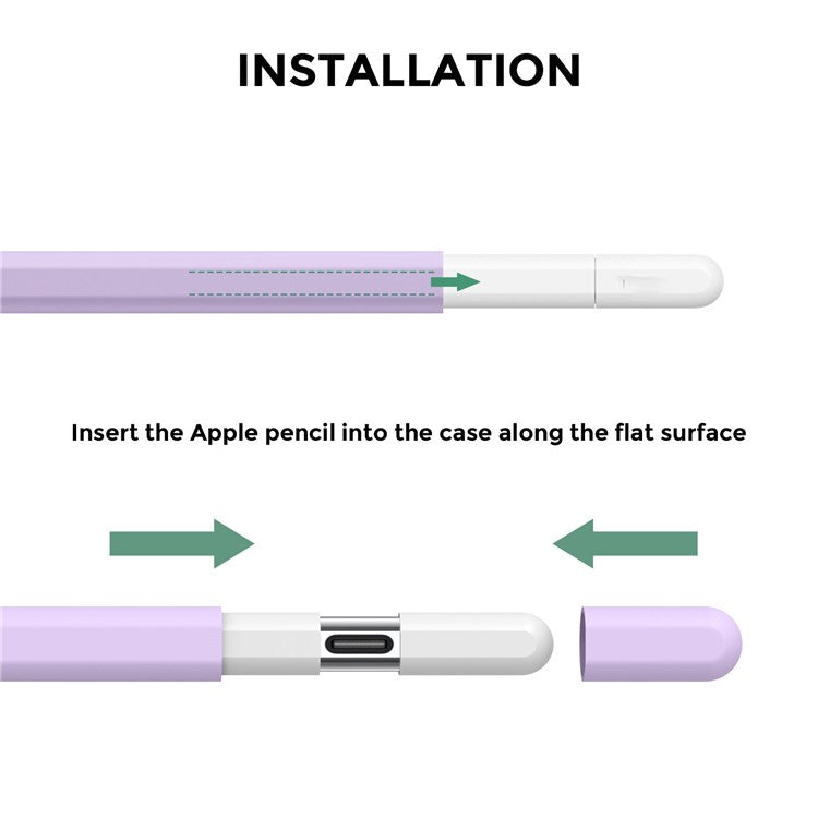 AHASTYLE PT65-3 For Apple Pencil (USB-C) Silicone Sleeve Anti-Drop Pencil Protective Cover - Purple