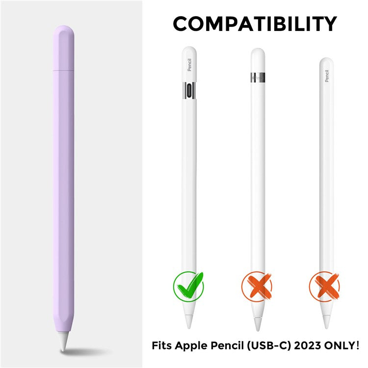AHASTYLE PT65-3 For Apple Pencil (USB-C) Silicone Sleeve Anti-Drop Pencil Protective Cover - Purple