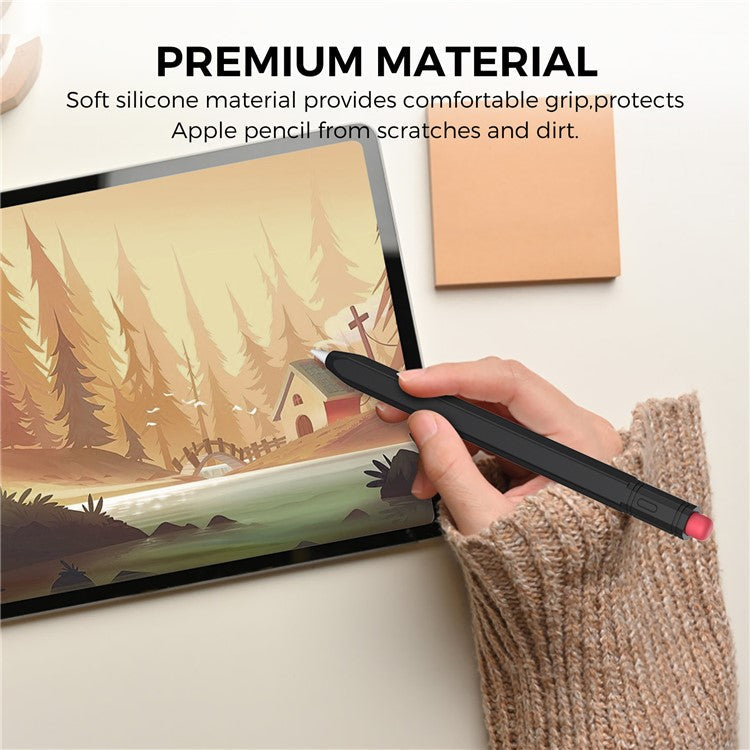 AHASTYLE PT180-3 For Apple Pencil (USB-C) Stylus Pen Soft Silicone Sleeve - Black