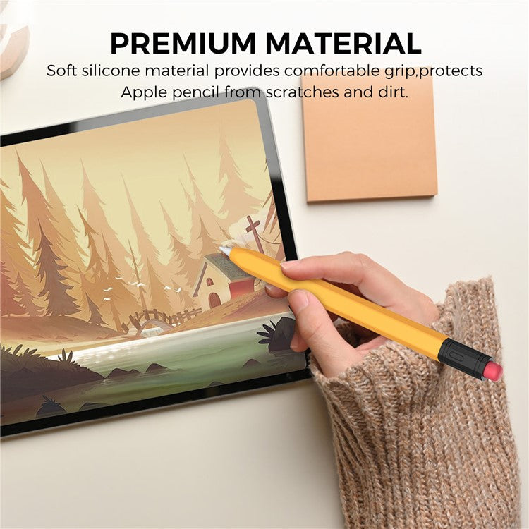 AHASTYLE PT180-3 For Apple Pencil (USB-C) Stylus Pen Soft Silicone Sleeve - Yellow