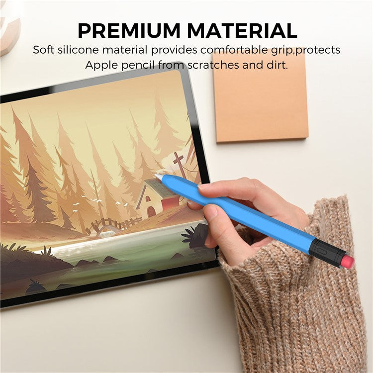 AHASTYLE PT180-3 For Apple Pencil (USB-C) Stylus Pen Soft Silicone Sleeve - Blue