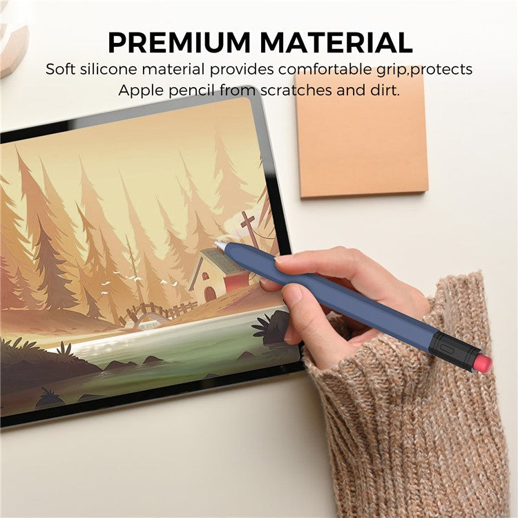 AHASTYLE PT180-3 For Apple Pencil (USB-C) Stylus Pen Soft Silicone Sleeve - Midnight Blue