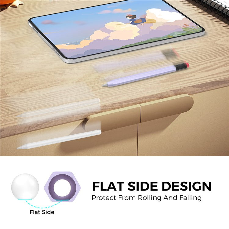 AHASTYLE PT180-3 For Apple Pencil (USB-C) Stylus Pen Soft Silicone Sleeve - Lavender Purple