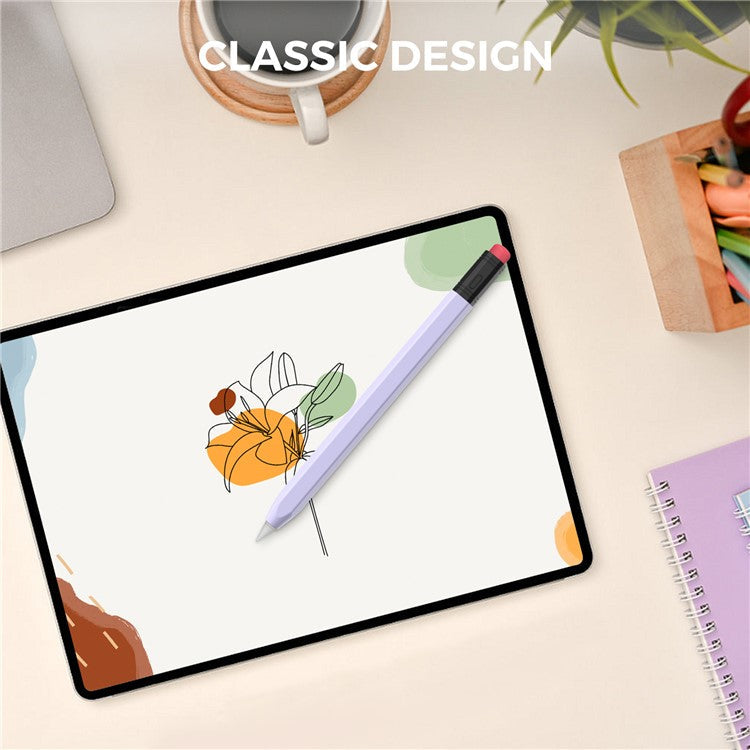 AHASTYLE PT180-3 For Apple Pencil (USB-C) Stylus Pen Soft Silicone Sleeve - Lavender Purple