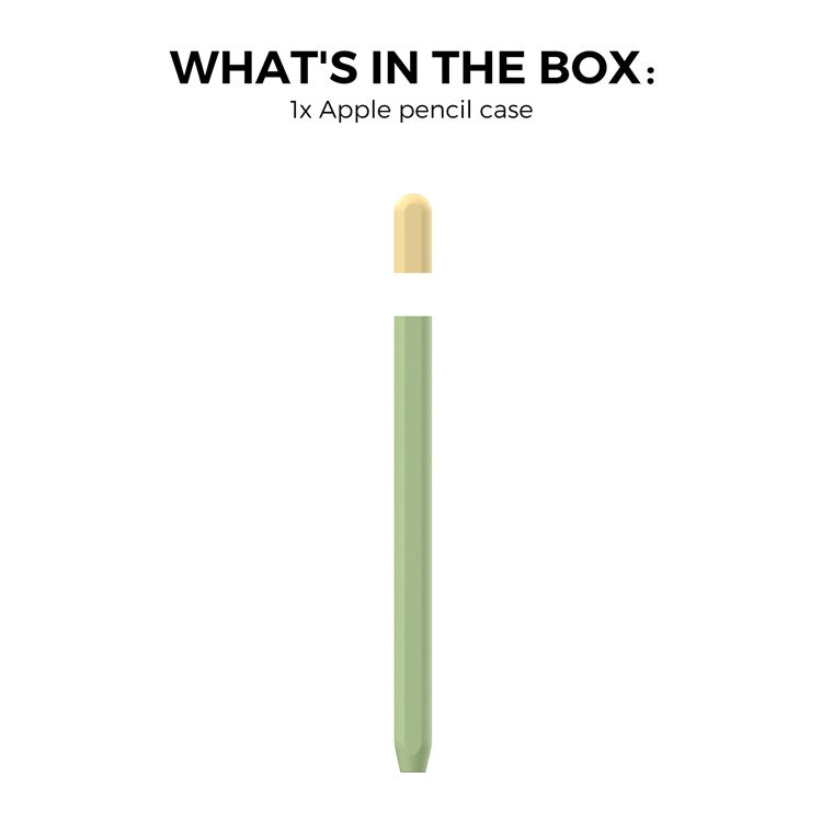 AHASTYLE PT65-3 For Apple Pencil (USB-C) Color Splicing Silicone Protect Sleeve - Avocado Green+Lemon Yellow