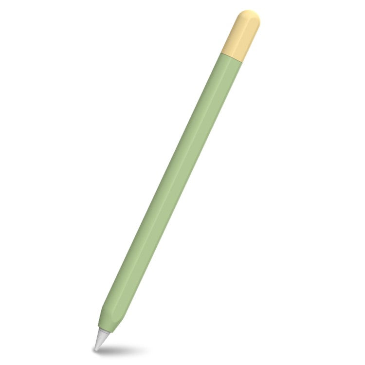 AHASTYLE PT65-3 For Apple Pencil (USB-C) Color Splicing Silicone Protect Sleeve - Avocado Green+Lemon Yellow