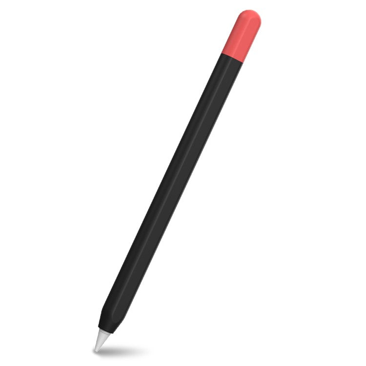 AHASTYLE PT65-3 For Apple Pencil (USB-C) Color Splicing Silicone Protect Sleeve - Black+Red