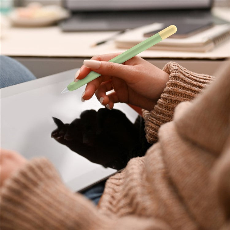 AHASTYLE PT65-3 For Apple Pencil (USB-C) Color Splicing Silicone Protect Sleeve - Black+Red