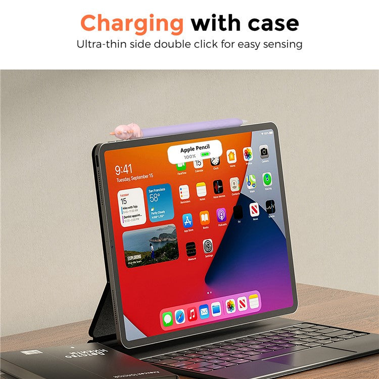 AHASTYLE PT129-2 For Apple Pencil (2nd Generation) Cartoon Dragon Silicone Sleeve Stylus Pen Protective Cover - Purple