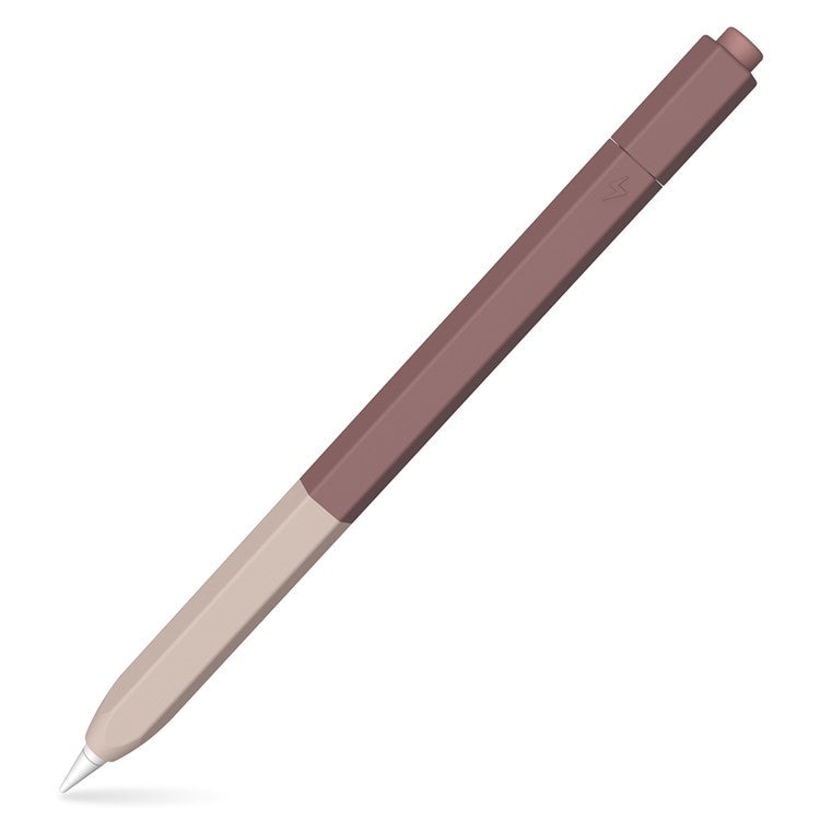AHASTYLE PT-LC05 For Apple Pencil (2nd Generation) Silicone Sleeve Dual Color Stylus Cover - Orange Brown