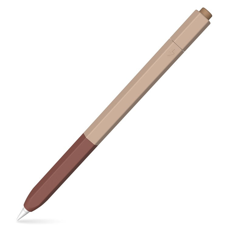 AHASTYLE PT-LC05 For Apple Pencil (2nd Generation) Silicone Sleeve Dual Color Stylus Cover - Dark Brown