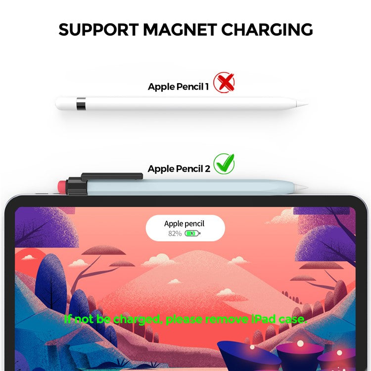 AHASTYLE PT180-2-K For Apple Pencil Pro / Pencil (2nd Generation) Retro Silicone Sleeve Stylus Pen Protective Cover - Blue