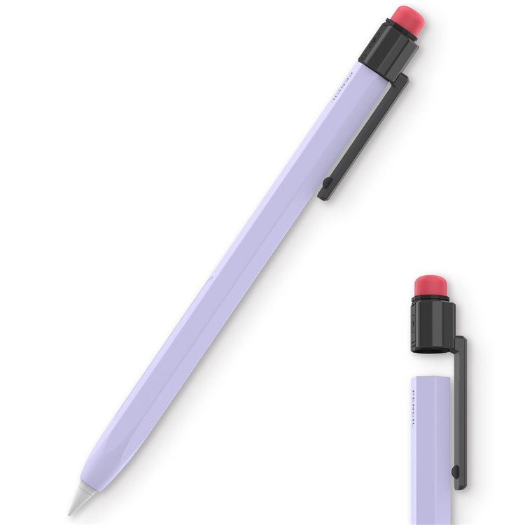 AHASTYLE PT180-2-K For Apple Pencil Pro / Pencil (2nd Generation) Retro Silicone Sleeve Stylus Pen Protective Cover - Purple