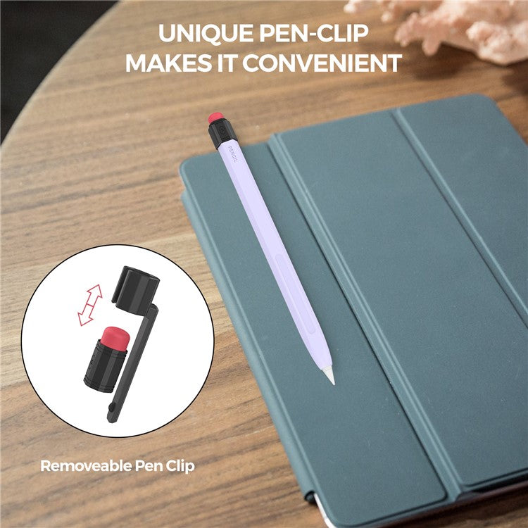AHASTYLE PT180-2-K For Apple Pencil Pro / Pencil (2nd Generation) Retro Silicone Sleeve Stylus Pen Protective Cover - Purple